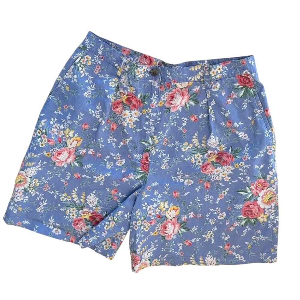Jones New York Vintage Linen Cotton Shorts Petite Women Size 8 - Picture 1 of 4